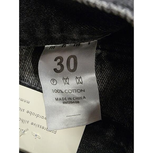 mnml D530 Zipper Straight Denim Jeans 30 Washed Black Distressed Streetwear NWT - Picture 6 of 7